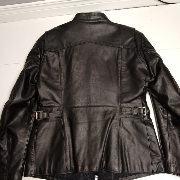 Vintage Brimaco leather jacket woman  size 18 . Padded lined. Racer biker moto - Picture 8 of 8